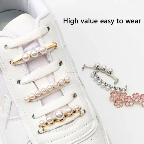 Ladies 1Pcs Fashion Pearl Shoe Charms - Image 2