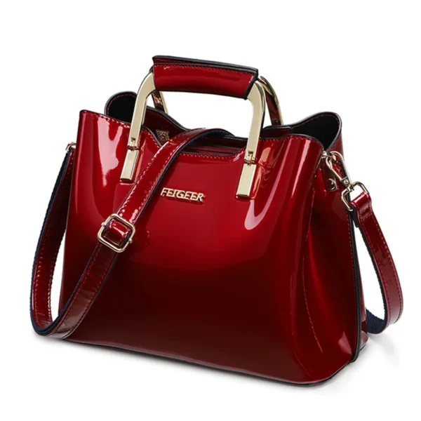 Ladies Bright Patent Leather Luxury Handbag