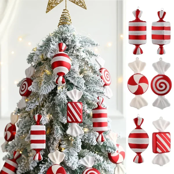 6Pcs Candy Balls Christmas Tree Decor