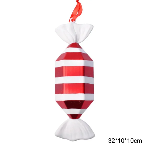 Red and White Large Christmas Candy Ornaments - Image 6