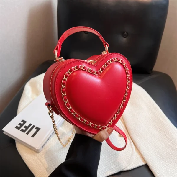 Ladies Red Love Heart Shape Shoulder/Clutch Bag